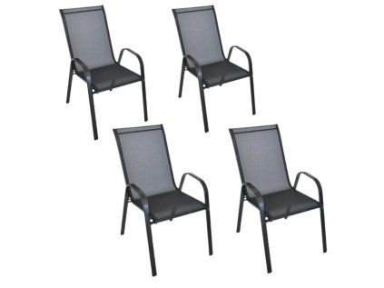 Set 4 vrtnih stolica TAVERNO crna